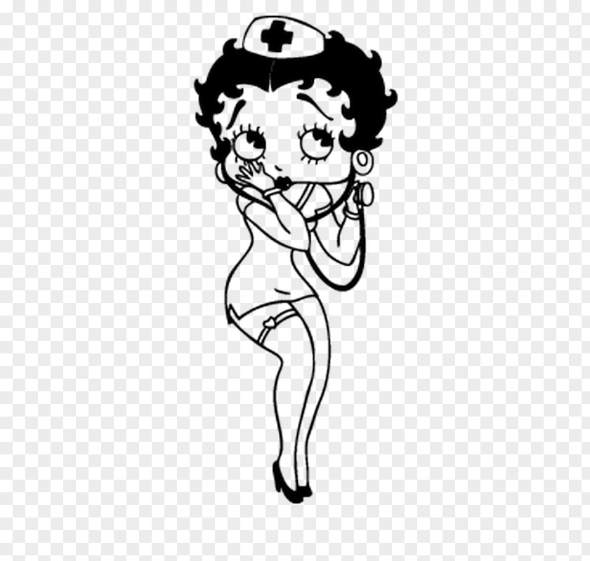 Cartoon Betty Boo Boop Sketch Drawing Sticker PNG