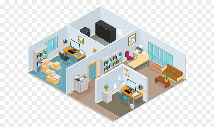 Office Supplies Isometric Projection Cubicle PNG
