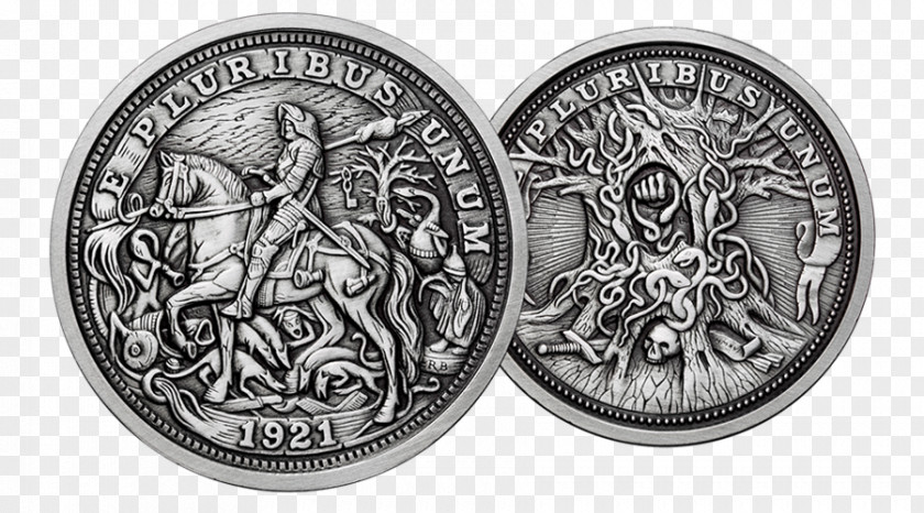 Coin Silver Knight, Death And The Devil Hobo Nickel PNG