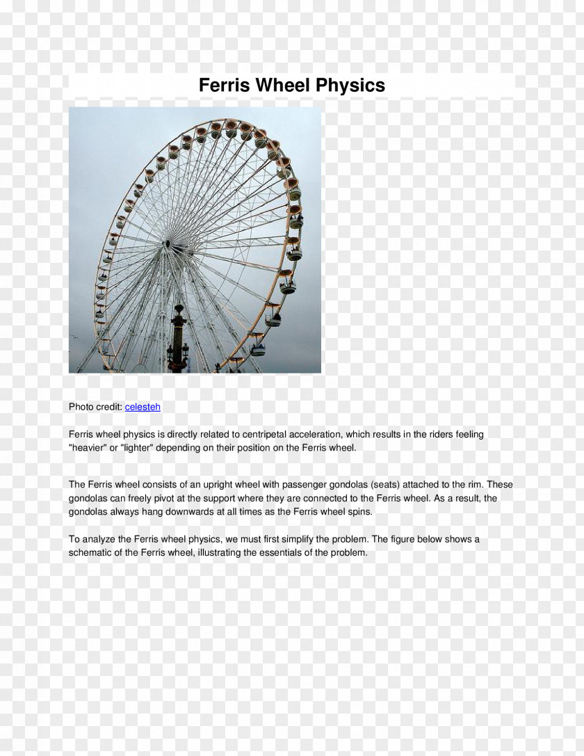Ferris Wheel Rotation Around A Fixed Axis Physics Motion PNG