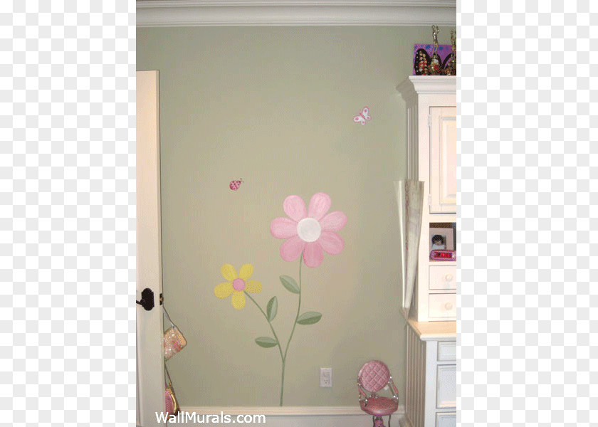 Flower Wall Window Interior Design Services Paint Mural PNG