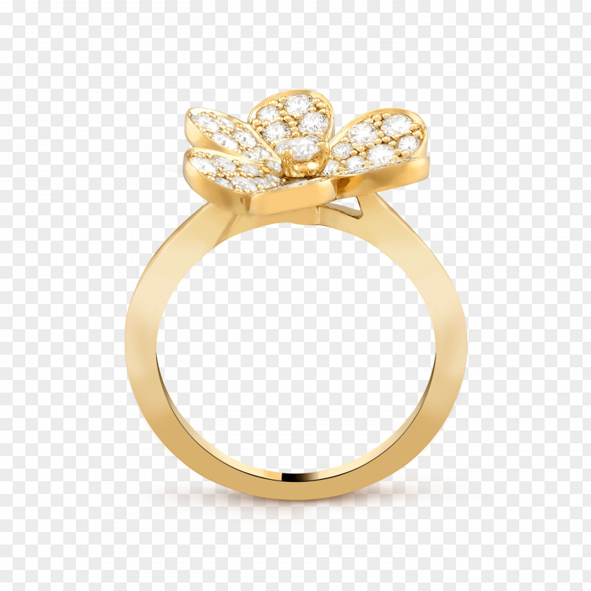 Jewellery Model Van Cleef & Arpels Ring Flower Gold PNG