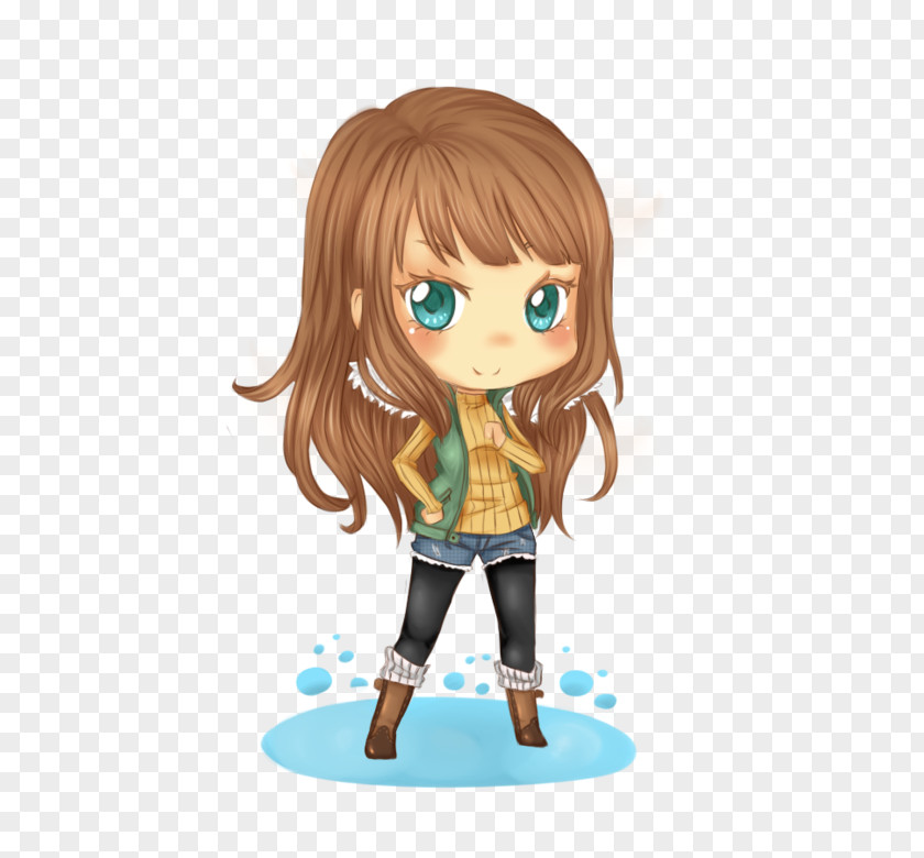 Masha Doll Brown Hair Black Figurine PNG