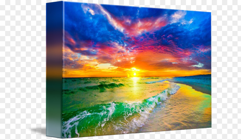 Sea Sunset Painting Shore Ocean Picture Frames PNG