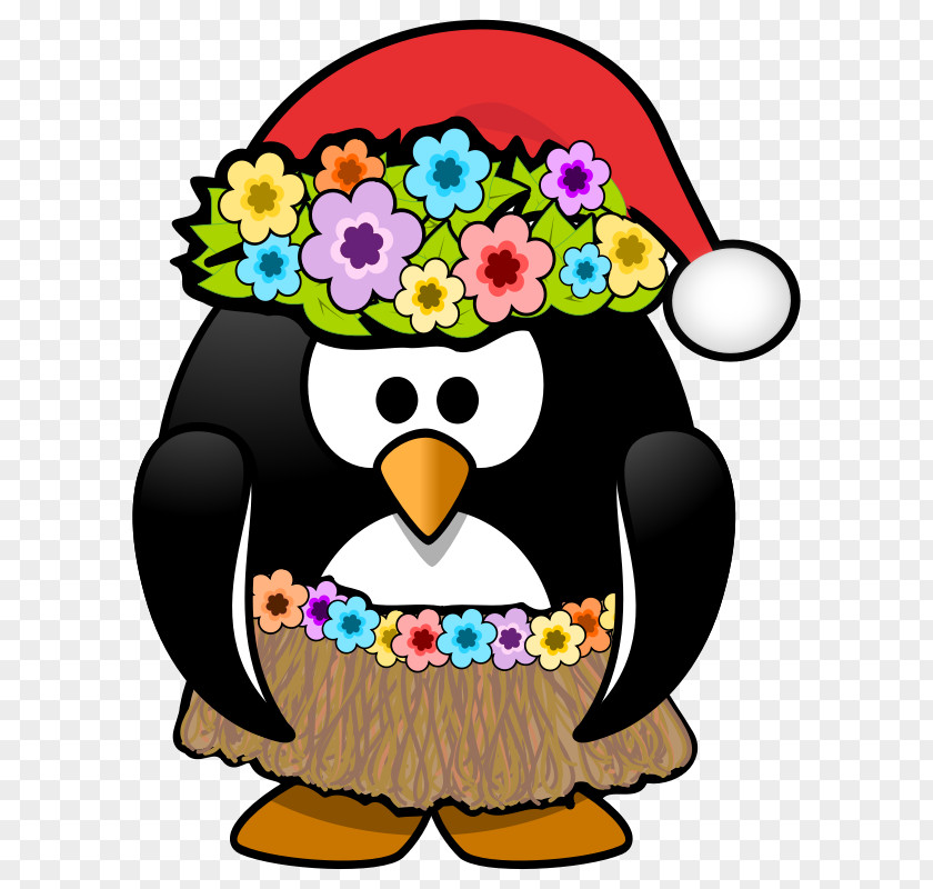 Christmas Penguin Pictures Hawaiian Santa Claus Clip Art PNG