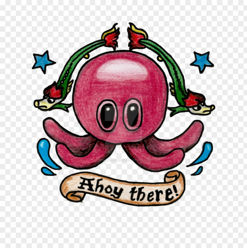 Christmas Octopus Sticker Ornament Clip Art PNG