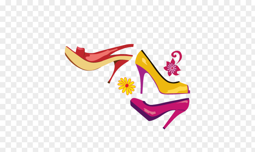 Vector Yellow Heels High-heeled Footwear T-shirt Shoe Fashion PNG