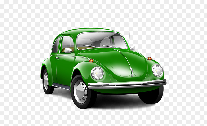 Green Classic Car Volkswagen Beetle Icon PNG