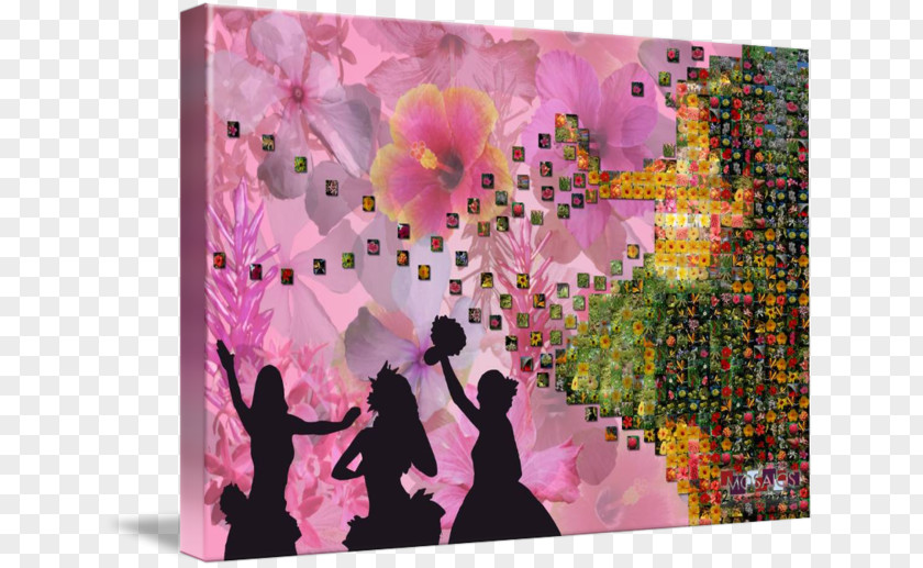 Hula Dance Floral Design Gallery Wrap Art Canvas PNG
