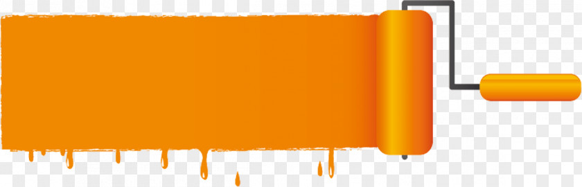 Orange Paint Brush Rollers Painting PNG