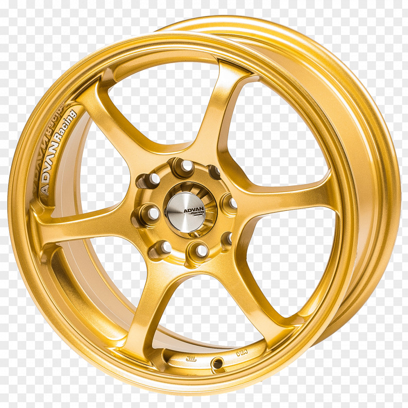 Advan Alloy Wheel ADVAN Spoke Gold PNG