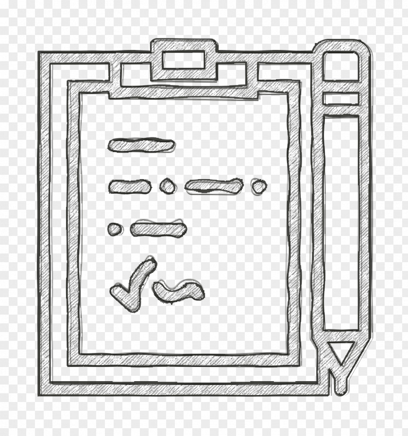 Line Art Rectangle Essential Set Icon Notepad Note PNG