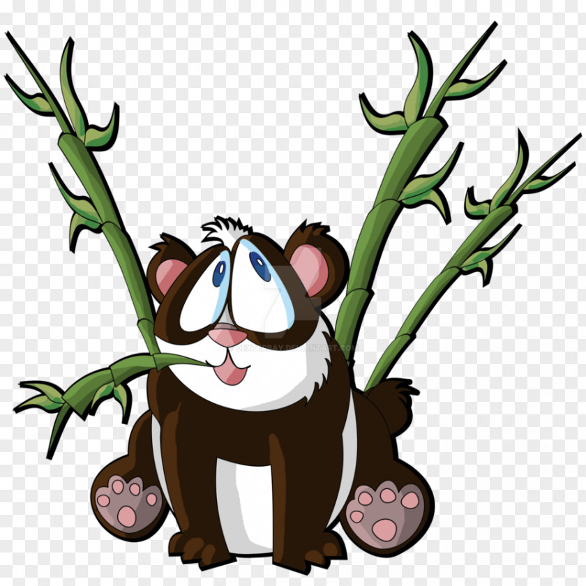 Baby Panda Deer Antler Cartoon Clip Art PNG