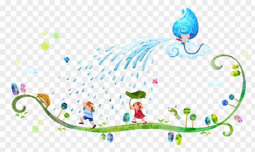 Happy Rain Cartoon Cloudburst PNG