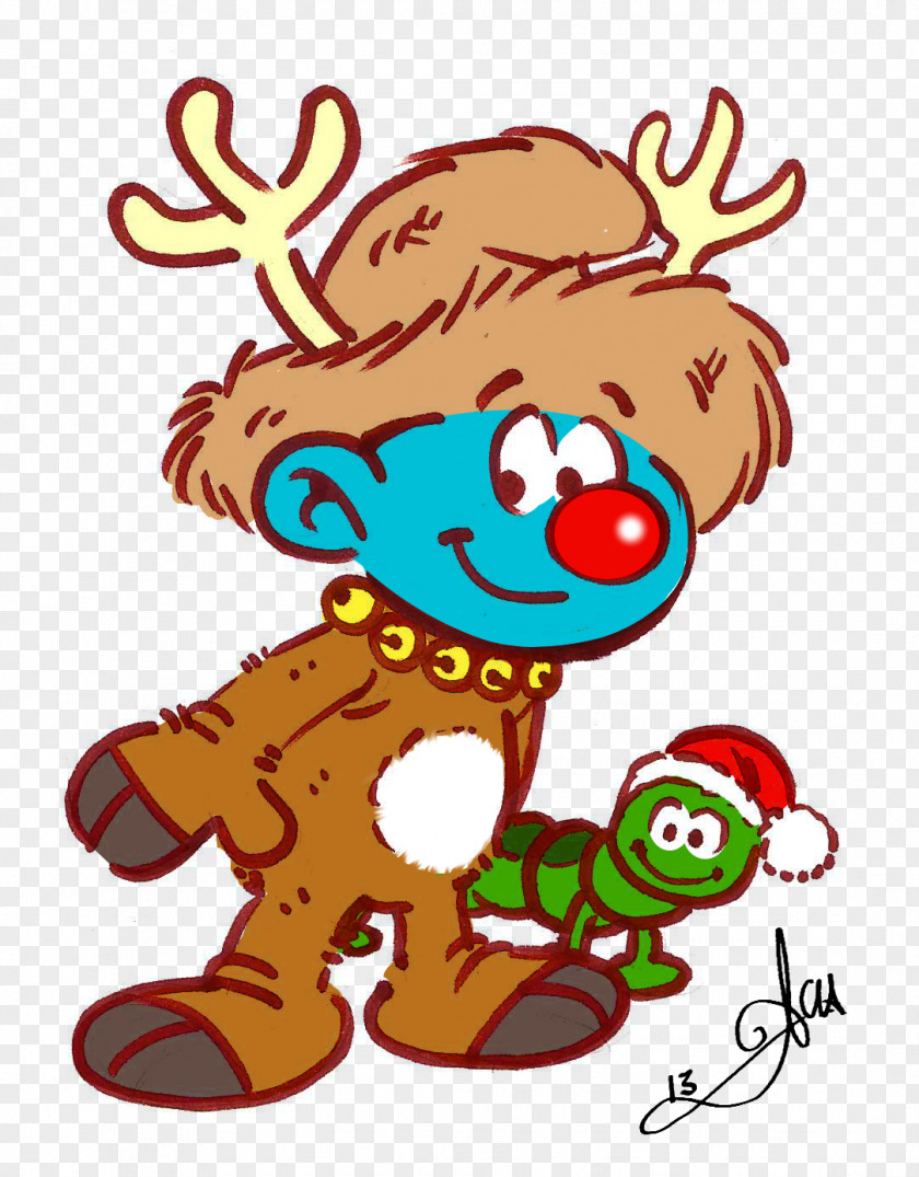 Red Nose The Smurflings Smurfette Smurfs Fan Art Christmas PNG