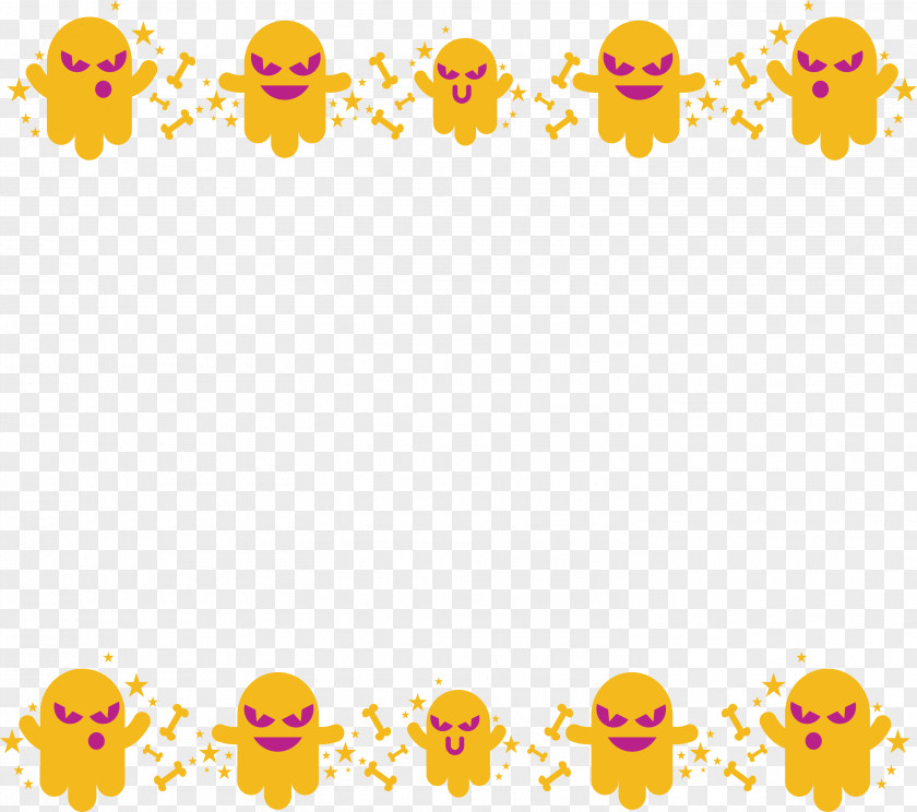 Yellow Ghost Border Computer File PNG