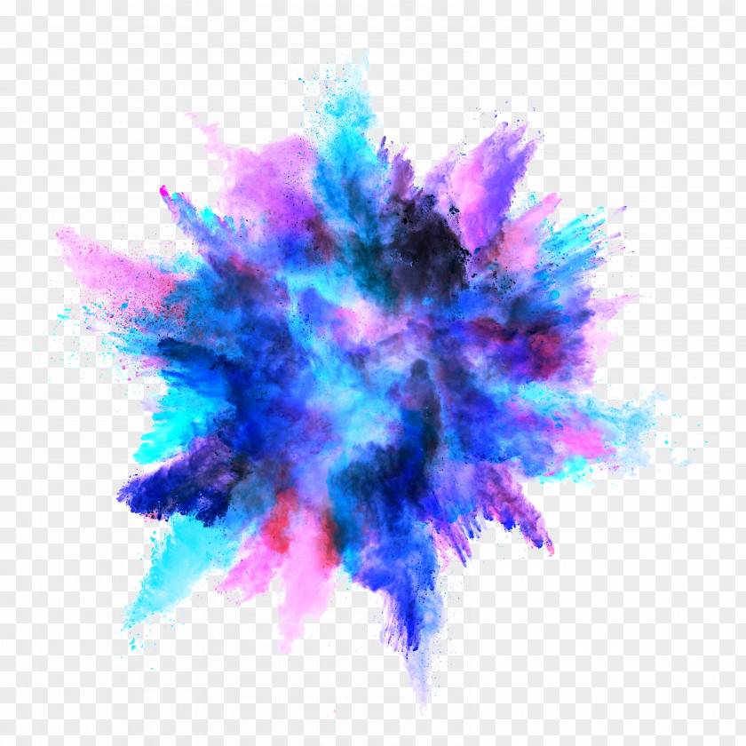 Blue Dust Explosion Color Powder PNG