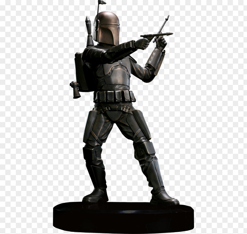 Jango Fett Statue Figurine Star Wars Bronze Sculpture PNG