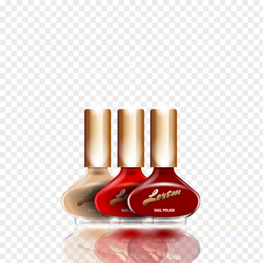 Vector Red Nail Polish Cosmetics PNG