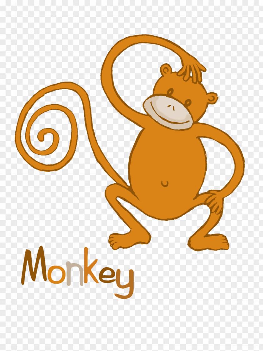 Monkey Giraffe Mammal Cartoon Line Clip Art PNG