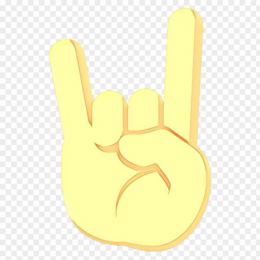 Sign Language V Yellow Background PNG