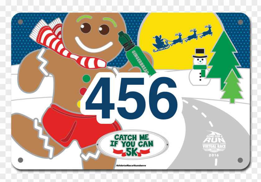 Gingerbread Man Outline Competition Number Running Racing 5K Run Bib PNG