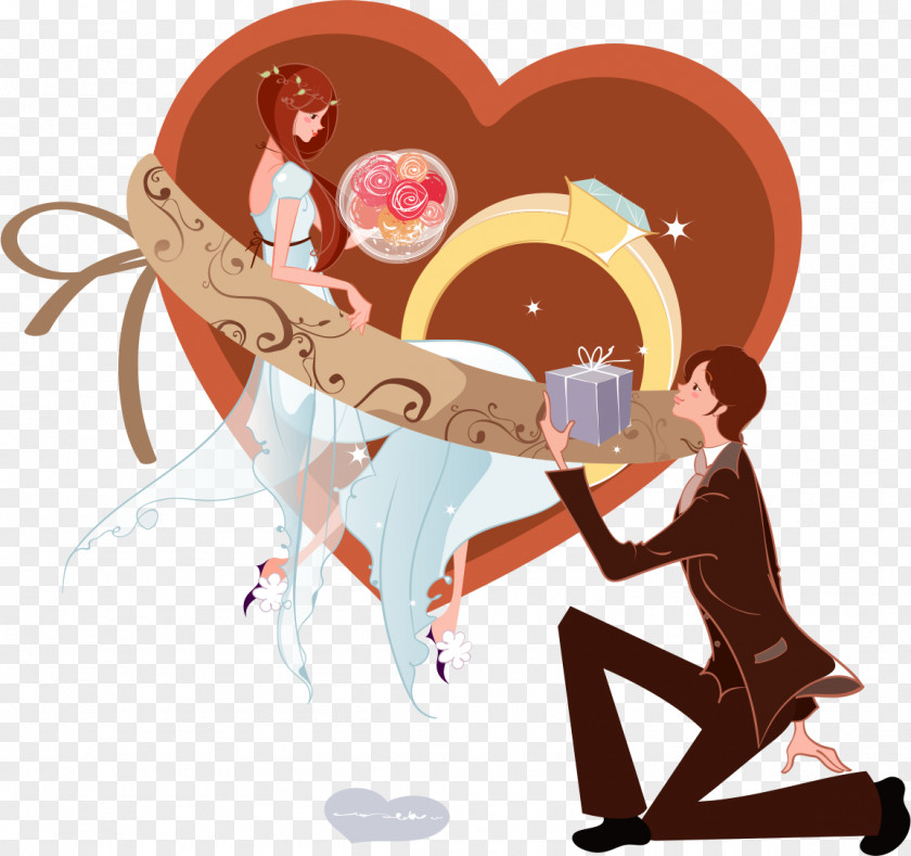 Knees To The Bride And Groom Gift Marriage Proposal Cartoon Significant Other PNG