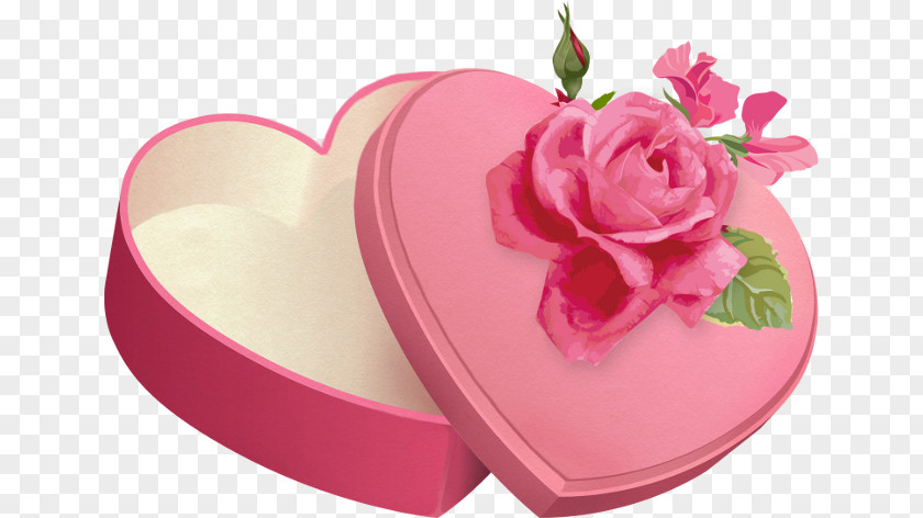 Pink Ring Box Gift Garden Roses Paper PNG