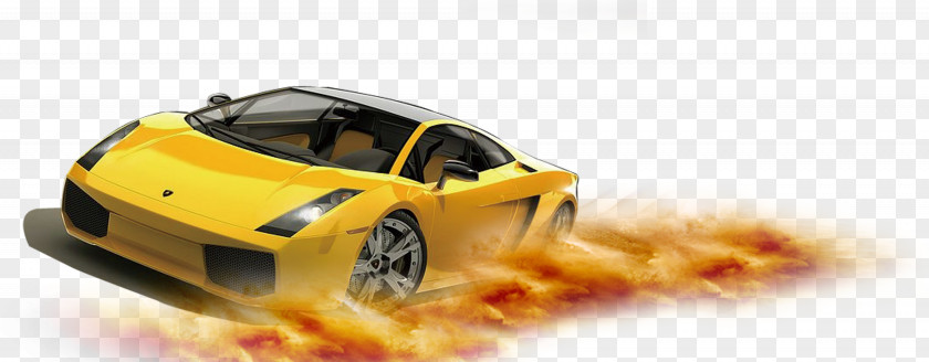 Yellow Sports Car Decoration Pattern Lamborghini Gallardo PNG