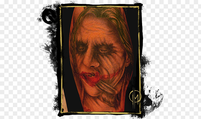 Tattoo Joker Ink Grey Black Portrait PNG