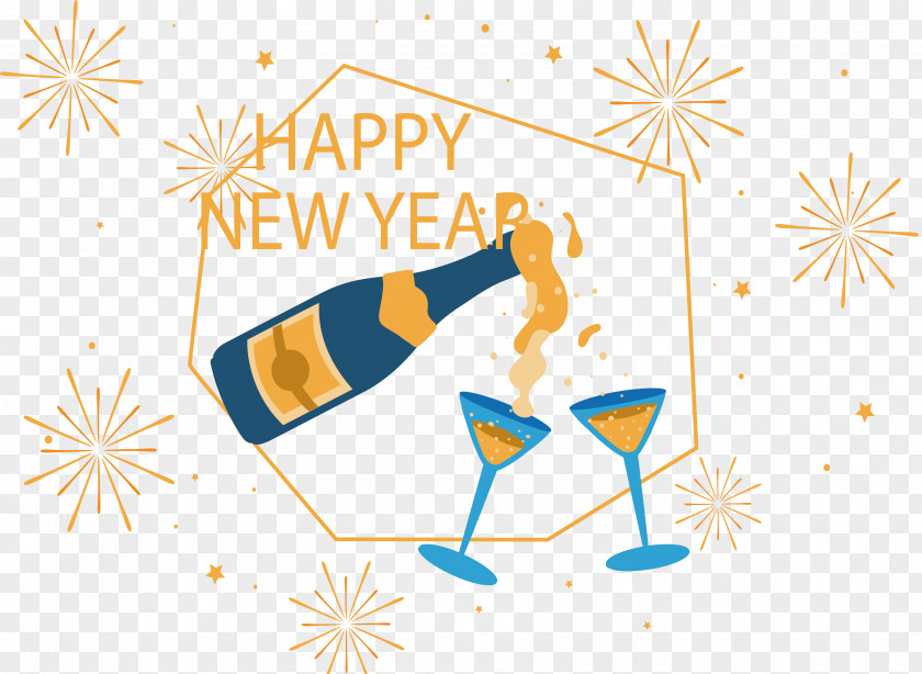 Party Champagne New Year Illustration PNG