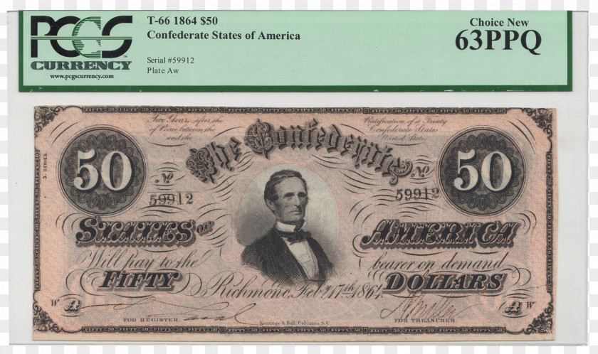 Banknote Confederate States Of America Dollar Money Currency PNG