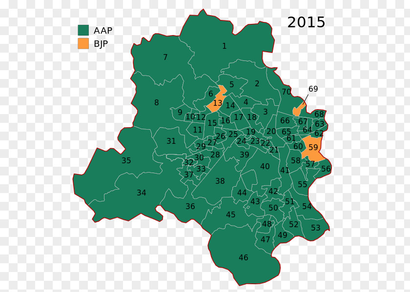 Map Delhi Legislative Assembly Election, 2015 2013 New PNG