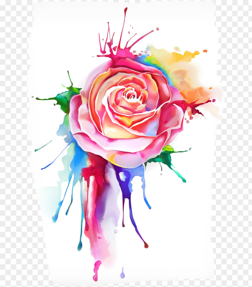 Painting Garden Roses Floral Design Watercolor PNG