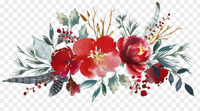 Watercolour Floral Cut Flowers Design Mug Flower Bouquet PNG