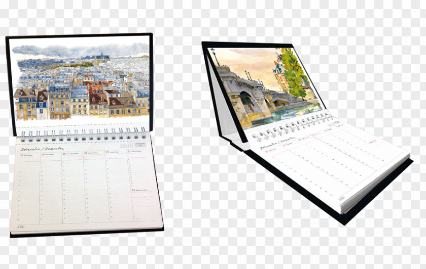 Watercolours Paris Notebook Calendar Desk Diary 0 PNG
