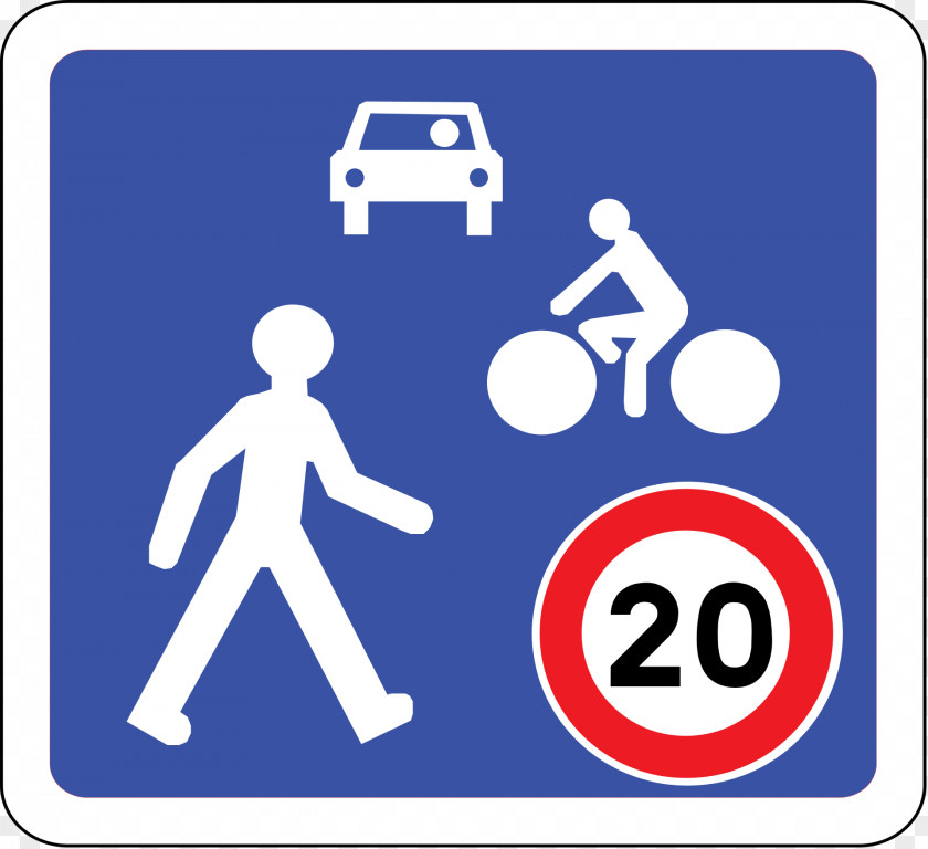 B52 Begegnungszone Traffic Sign Panneau De Signalisation D'une Zone Rencontre En France 30 Km/h Routière PNG