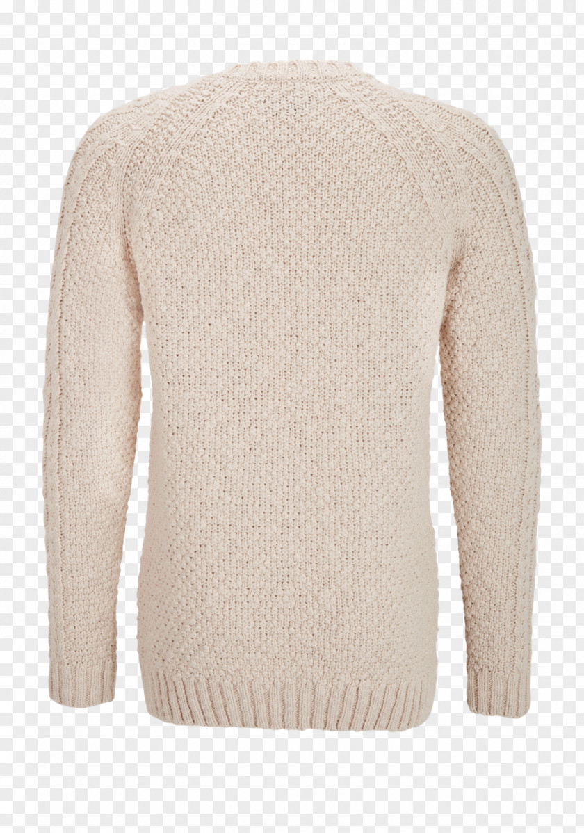 Cardigan Neck Beige Wool PNG