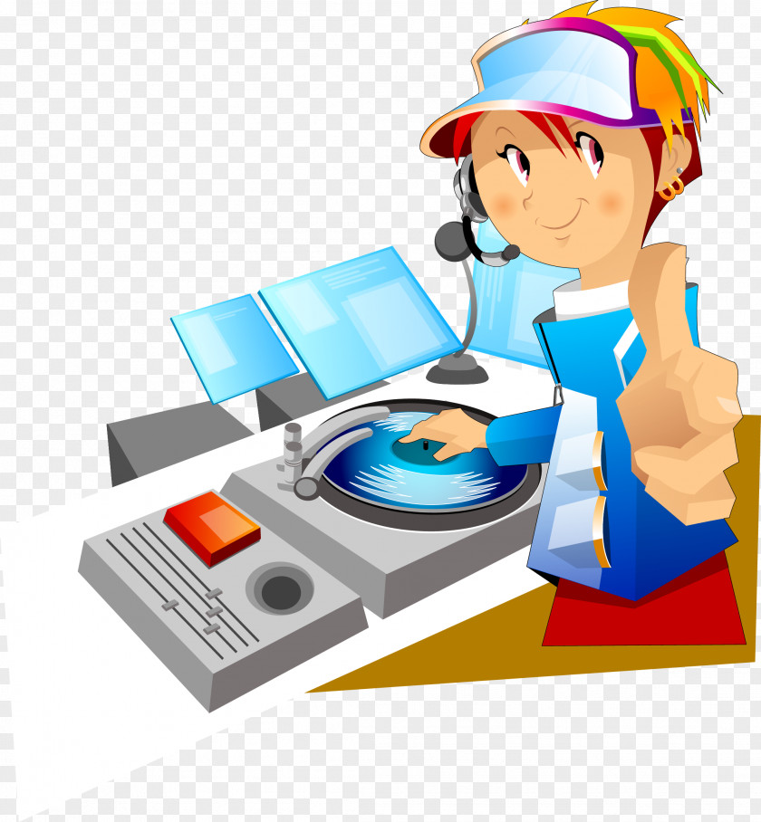 DJ Boy Disc Jockey Cartoon PNG