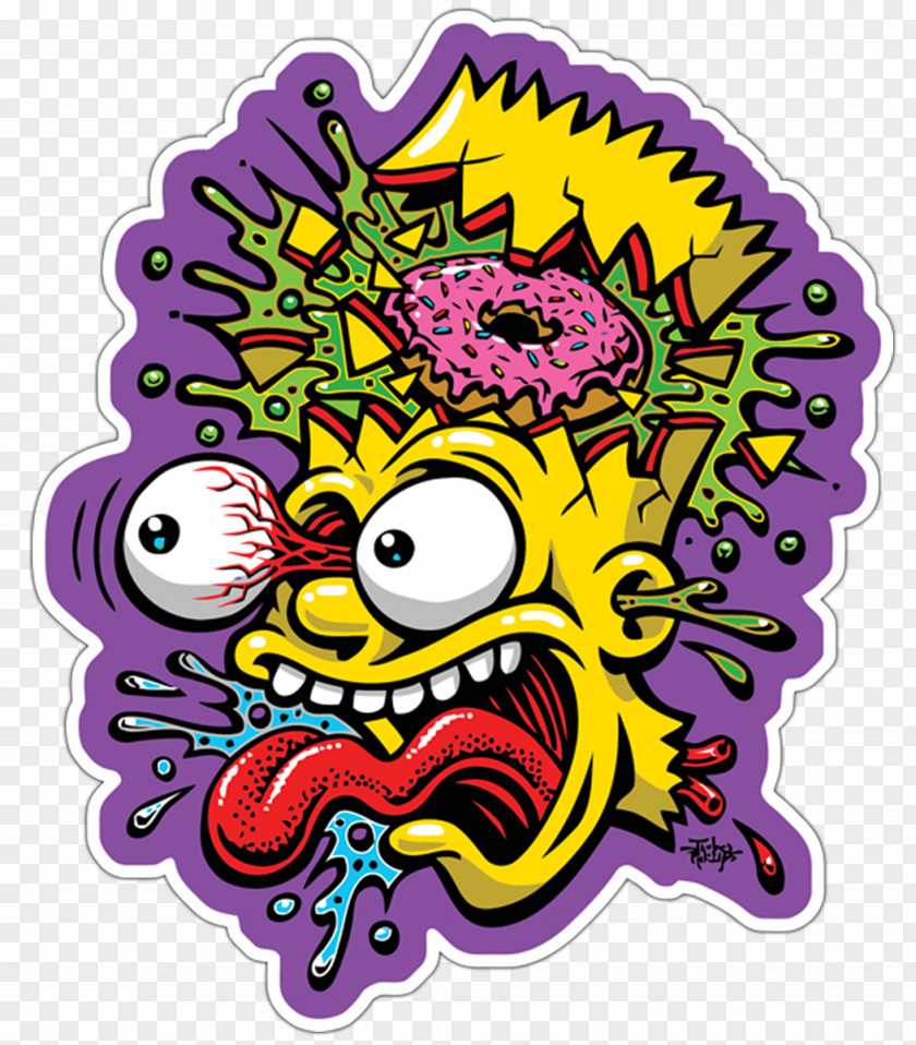 STICKERS Bart Simpson Drawing Art Museum Poster PNG