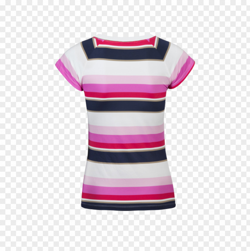 Women's European Border Stripe T-shirt Shoulder Sleeve PNG