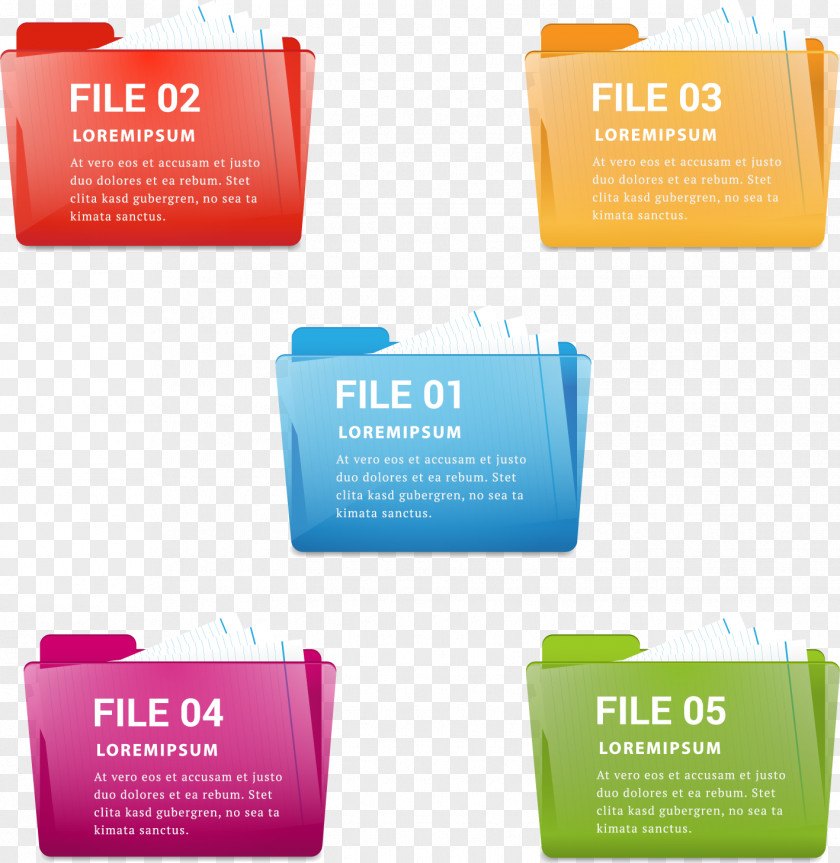 5 Color Vector Folder Icon Download PNG