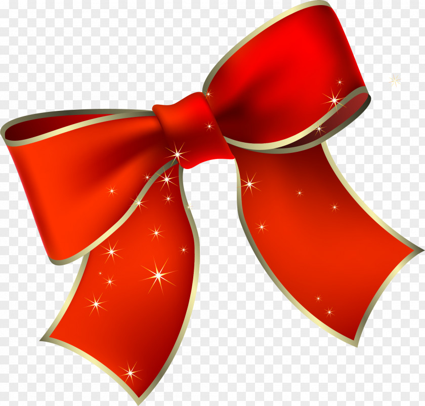 Cartoon Red Bow Tie Light Ribbon PNG