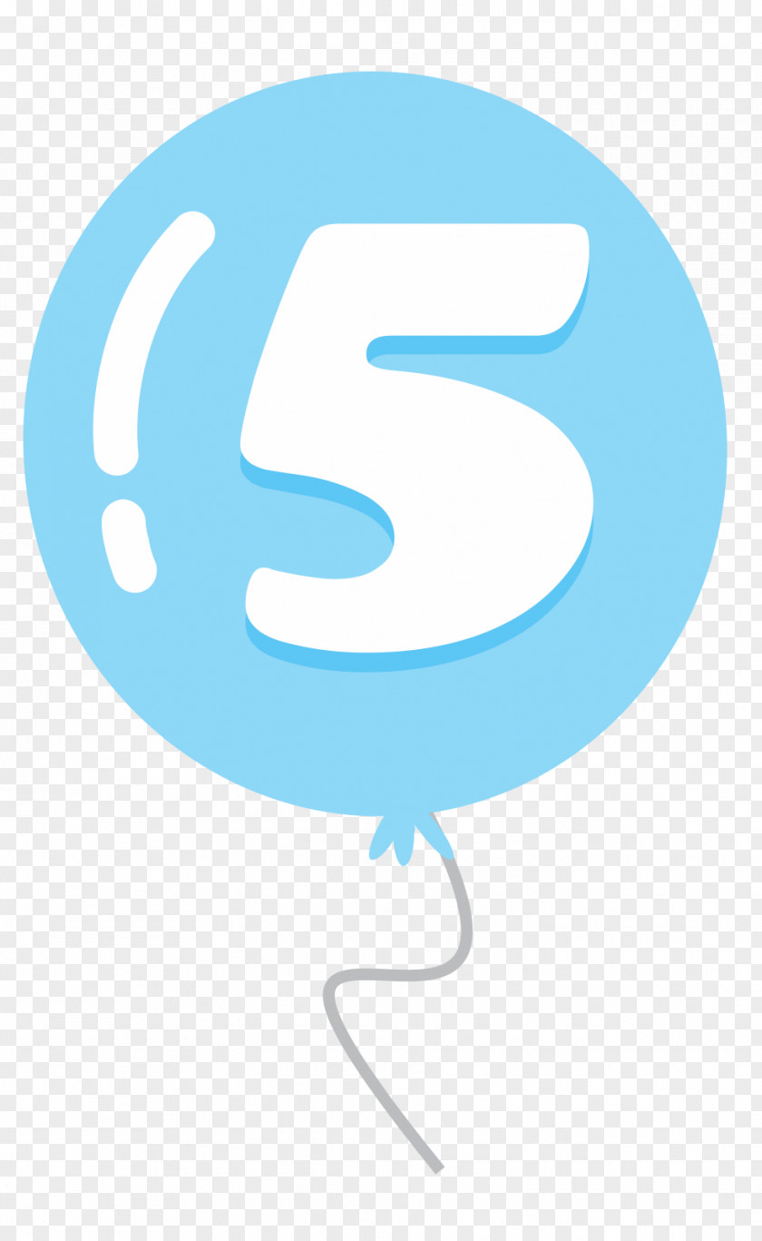 Digital Balloon 5 Number PNG