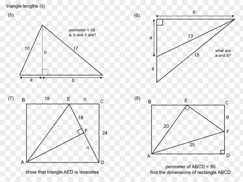Triangle Special Right Area Pythagorean Triple Mathematics PNG