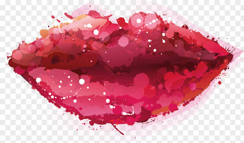 Kiss Watercolor Painting Lip Clip Art PNG