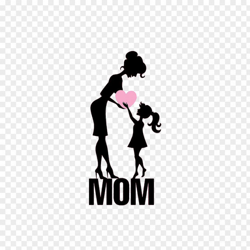 Mom And Daughter,Silhouette Figures Mothers Day Daughter Illustration PNG