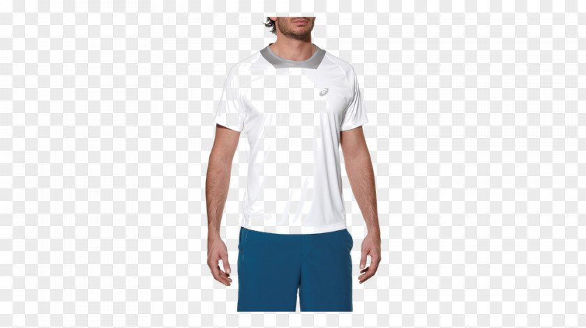 T-shirt Asics Athlete Shortsleeve Men's Tennis Shirt M White Shoulder Sportswear PNG