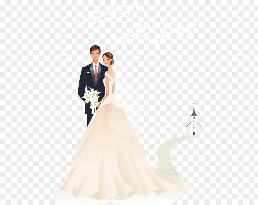 The Bride And Groom Cartoons Wedding Invitation Marriage Bridegroom PNG