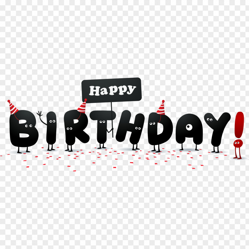 Cartoon Happy Birthday English Font To You Wish Clip Art PNG